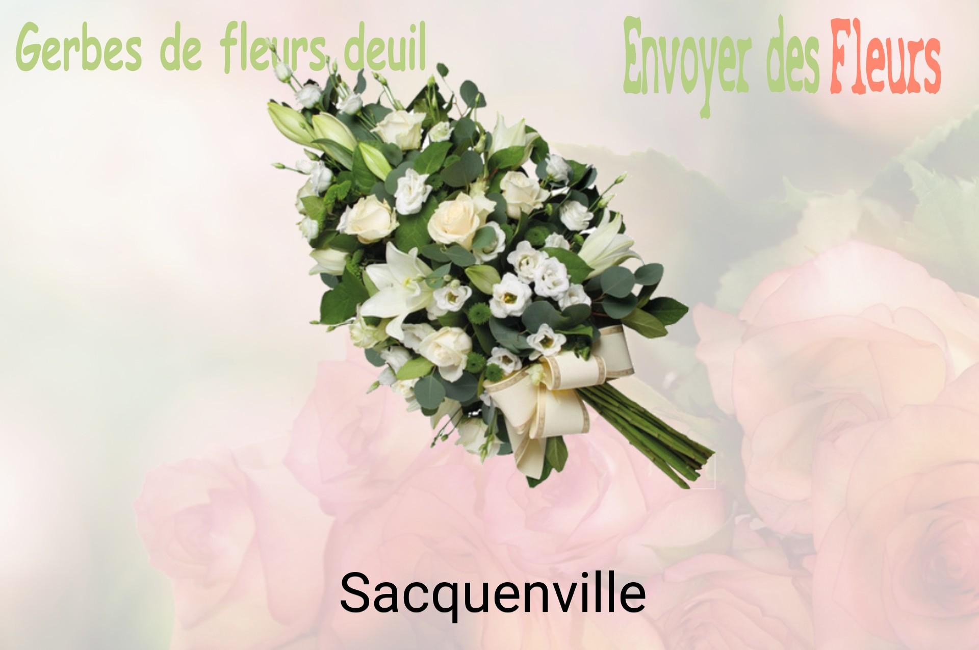 Gerbe de fleurs de deuil livrée à Sacquenville